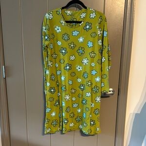 Gudrun Sjoden Floral Green and Blue Dress EUC
